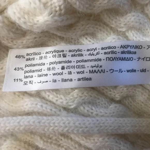 Zara Ivory Cable Knit Sweater - Picture 9 of 9